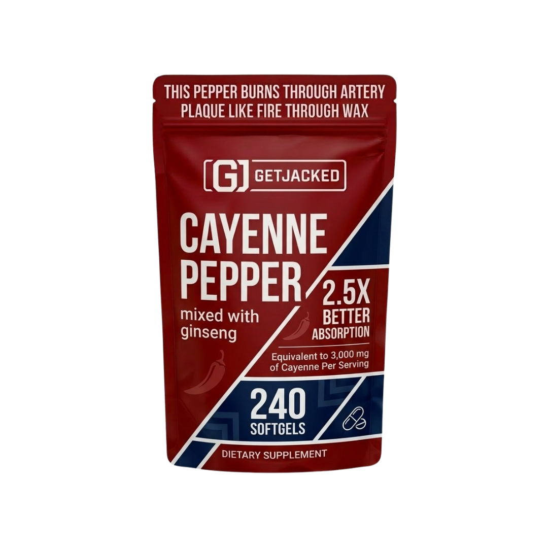 Unterstützen Sie die Gefäßfunktion mit GetJacked Cayenne Softgels