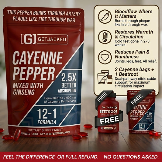 Unterstützen Sie die Gefäßfunktion mit GetJacked Cayenne Softgels