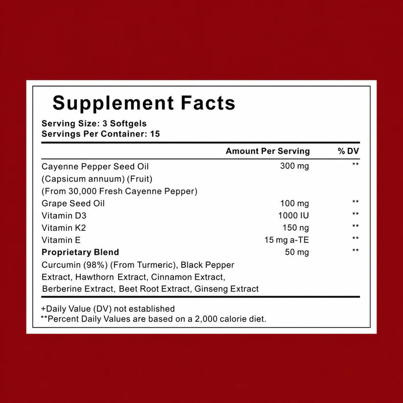 Unterstützen Sie die Gefäßfunktion mit GetJacked Cayenne Softgels