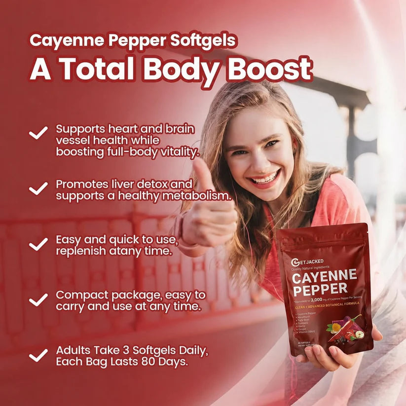 Unterstützen Sie die Gefäßfunktion mit GetJacked Cayenne Softgels