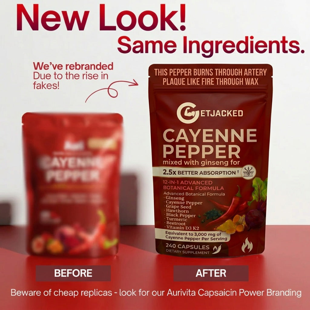 Unterstützen Sie die Gefäßfunktion mit GetJacked Cayenne Softgels