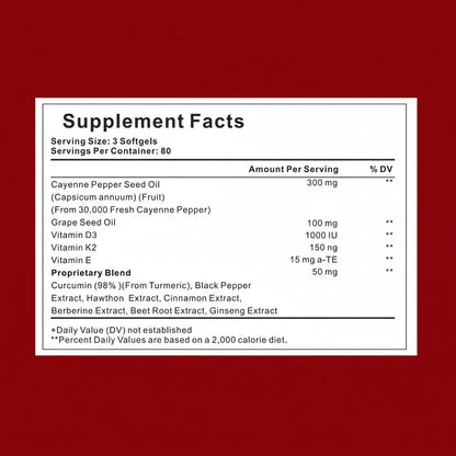 Unterstützen Sie die Gefäßfunktion mit GetJacked Cayenne Softgels