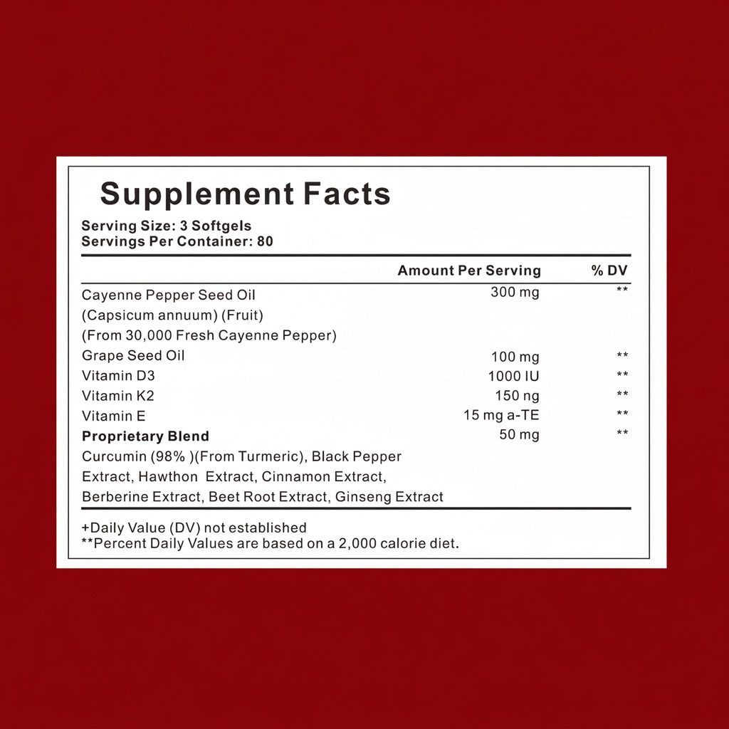 Unterstützen Sie die Gefäßfunktion mit GetJacked Cayenne Softgels